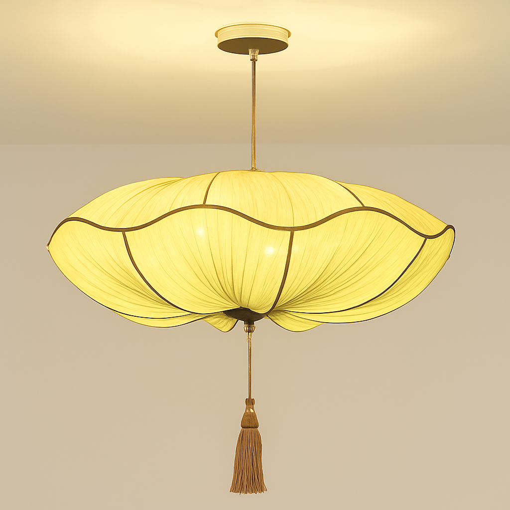 Vaelisis | Geplooide Stoffen Lotus Silhouet Hanglamp