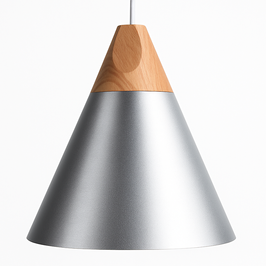 Zerivox | Moderne Houten en Aluminium Kegel Hanglamp