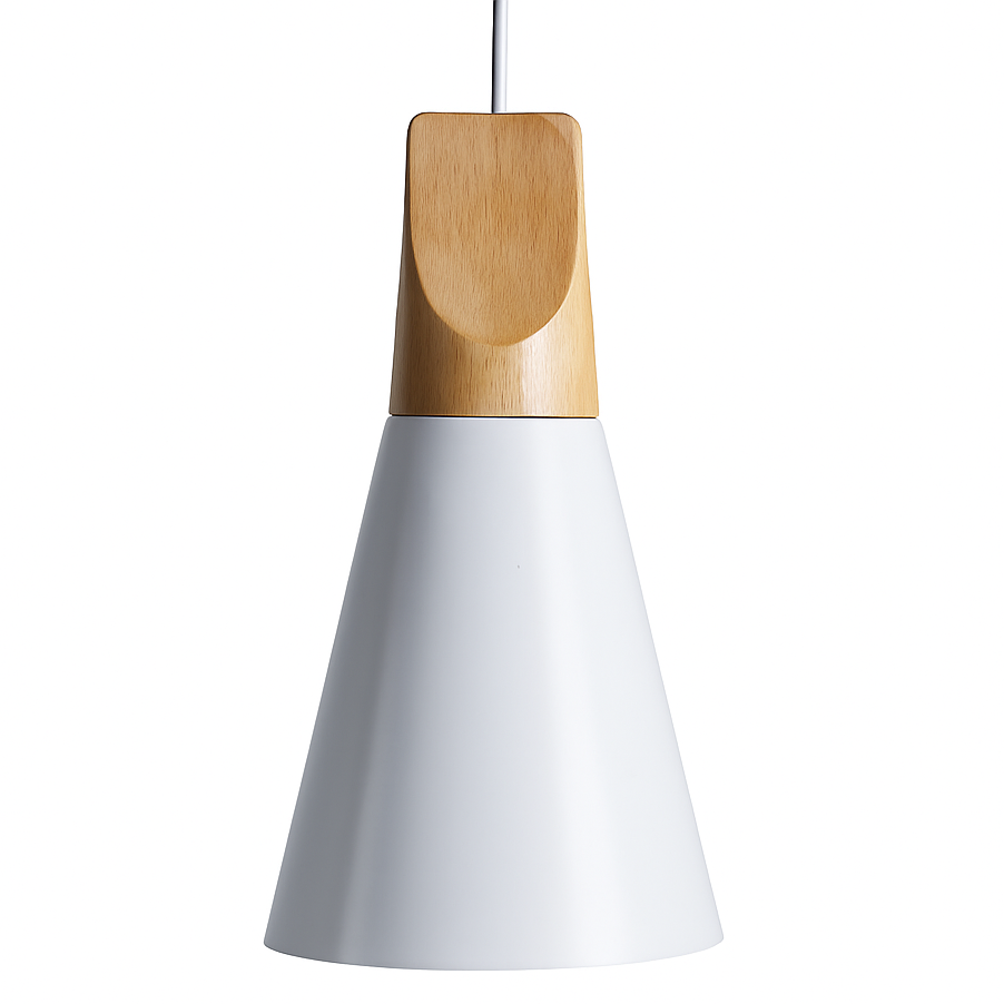 Zerivox | Moderne Houten en Aluminium Kegel Hanglamp