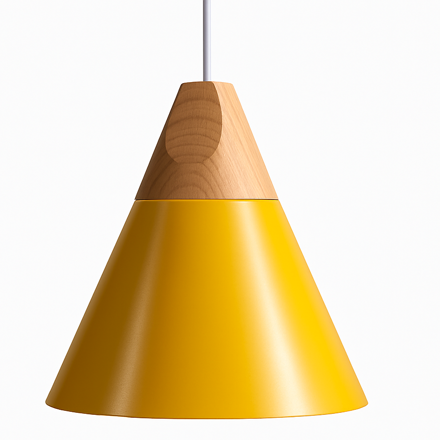 Zerivox | Moderne Houten en Aluminium Kegel Hanglamp