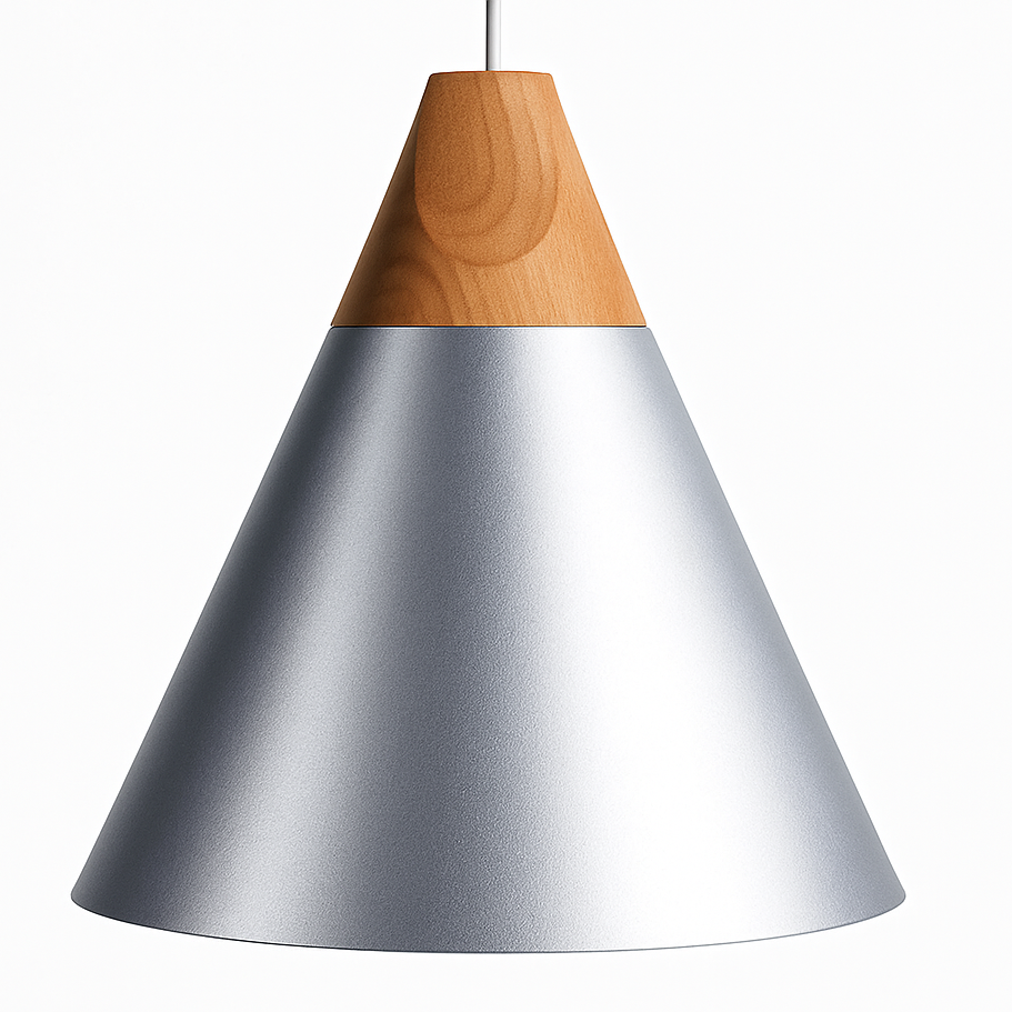 Zerivox | Moderne Houten en Aluminium Kegel Hanglamp