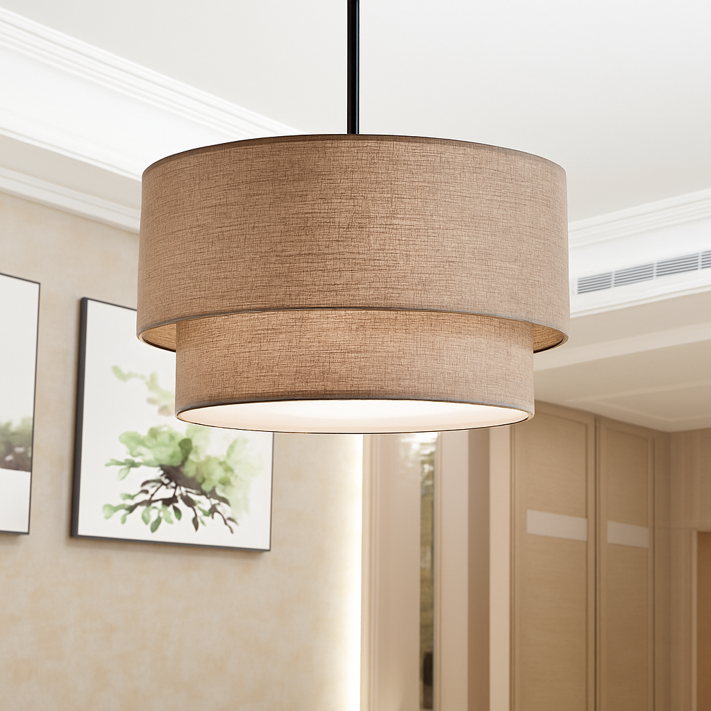 Solvenda| Cilindrische Vlasstof Minimalistische Hanglamp
