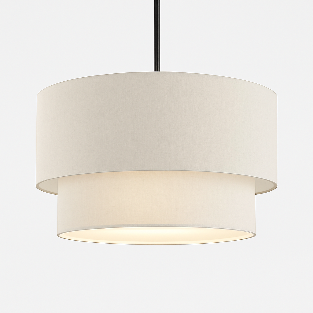 Solvenda| Cilindrische Vlasstof Minimalistische Hanglamp