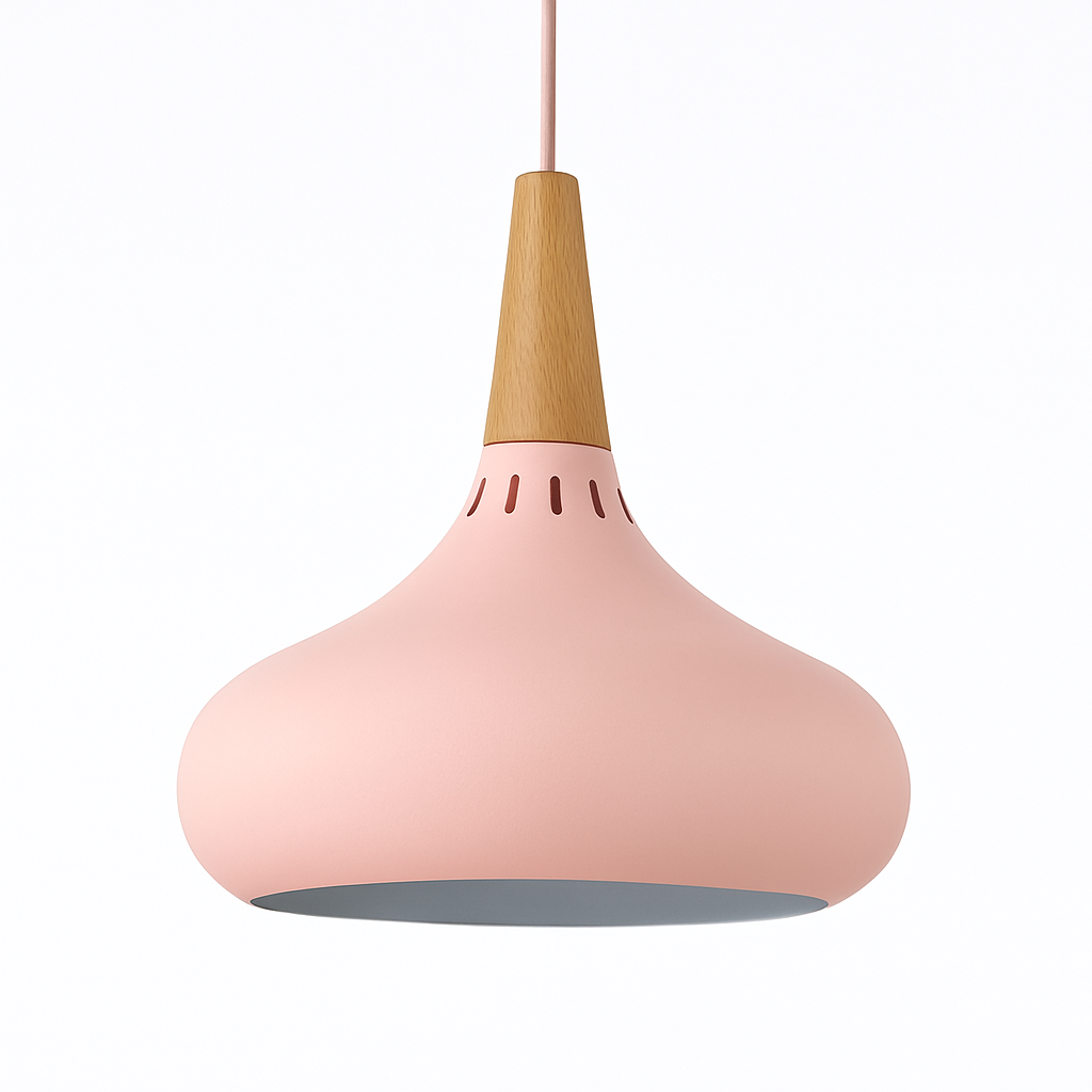 Vireallo| Moderne Houten Steel Metalen Koepel Loft Hanglamp