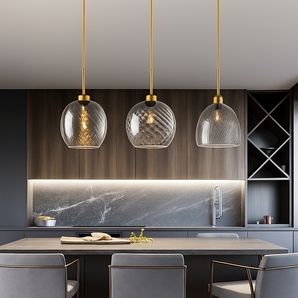 Vaelisore | Watergolf Gestructureerde Glazen Hanglamp