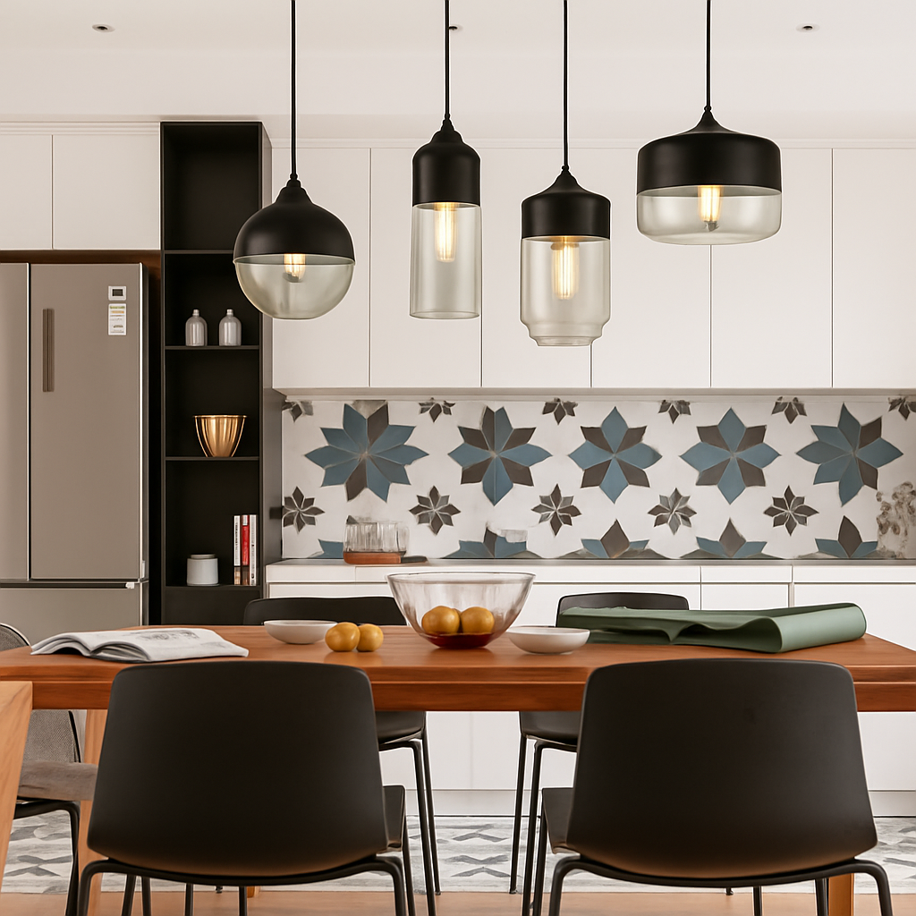 Verphine | Moderne Industriële Glazen Metalen Loft Hanglamp