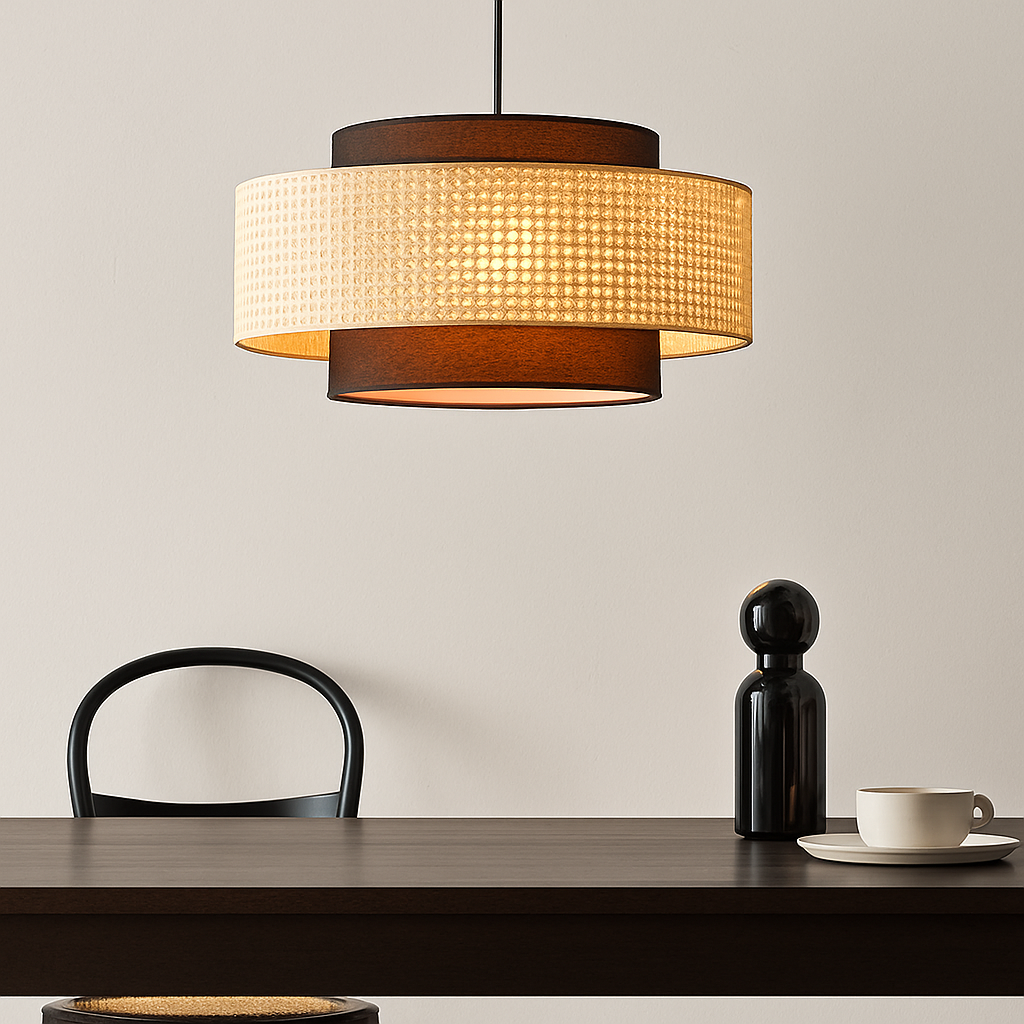 Belphira | Retro Koepelvormige Rieten Mand Hanglamp