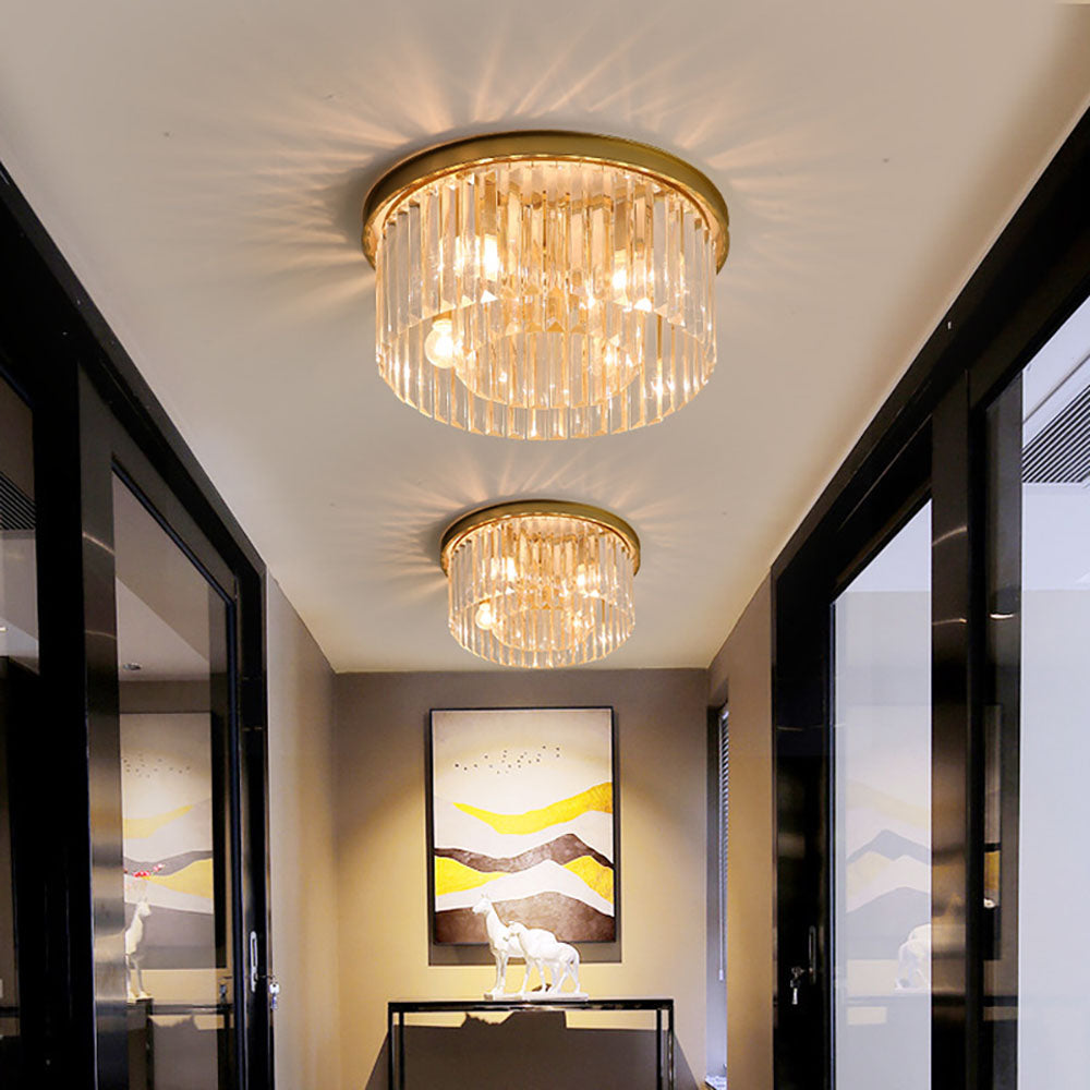 Clarita | Moderne Ronde Kristallen Prisma Plafondlamp