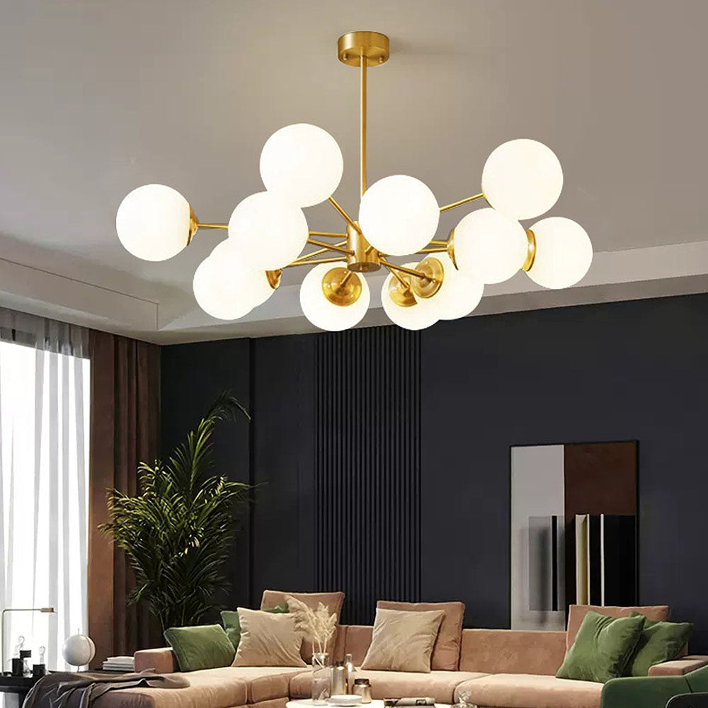Aurum | Moderne Multi-Licht Frosted Glas Globe Sputnik Kroonluchter