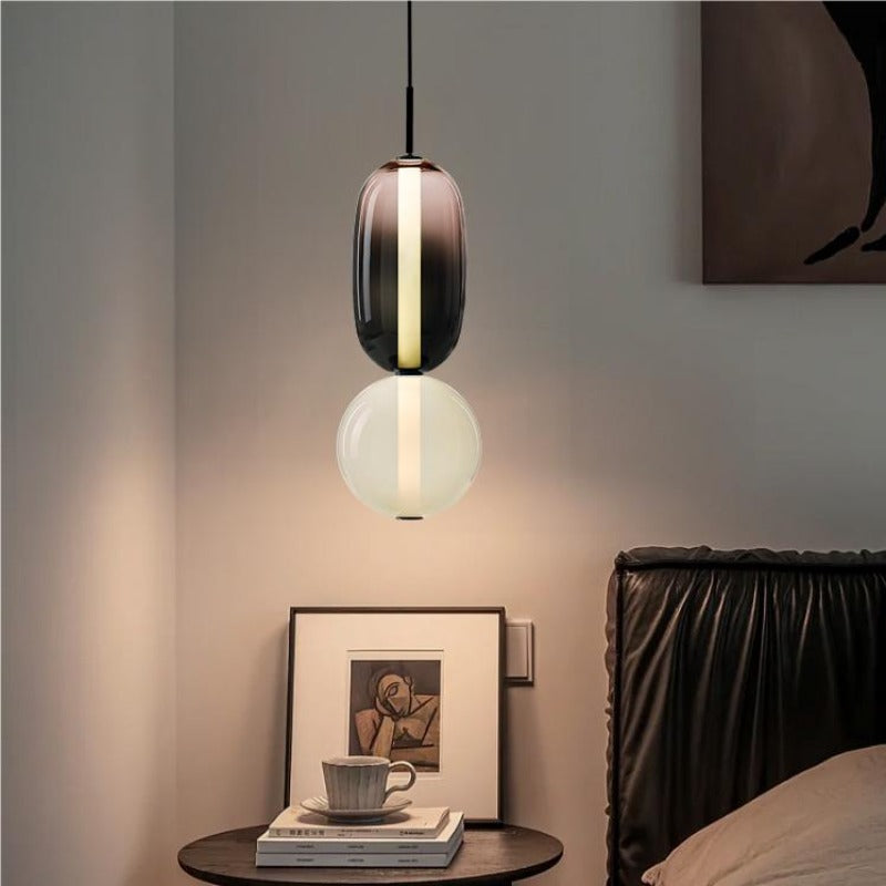 Alvura | Moderne Elliptische Laagvormige Kunstzinnige Glazen Hanglamp