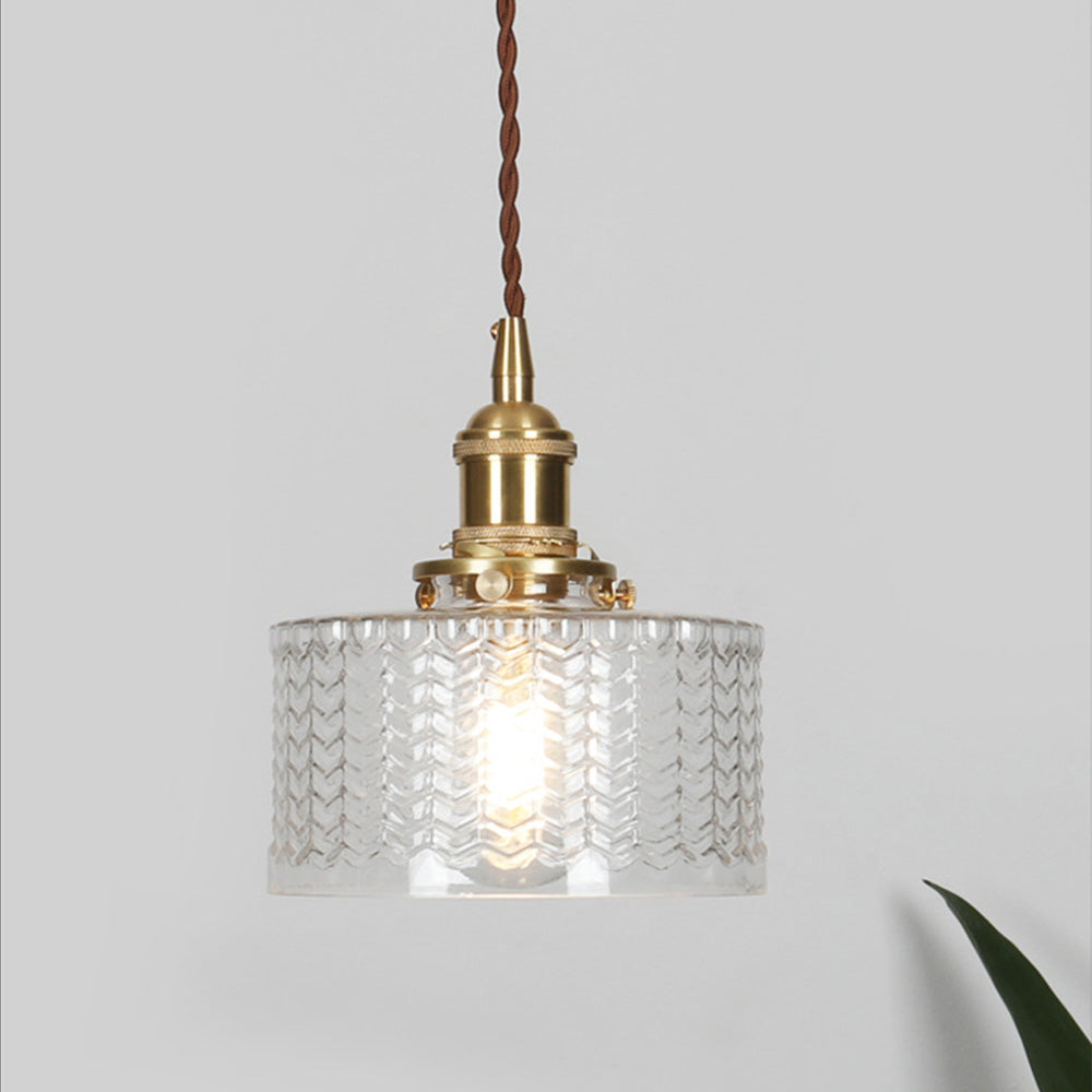 Viridis | Retro Textuur Glazen Cilinder Hanglamp
