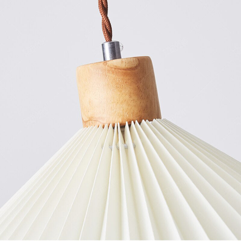Luvithos | Architectonische Cluster Plissé Geplooide Houten Hanglamp