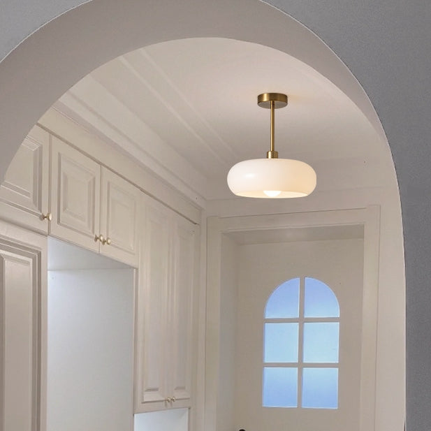 Vitrea | Retro Glanzende Koepel Semi Flush Plafondlamp