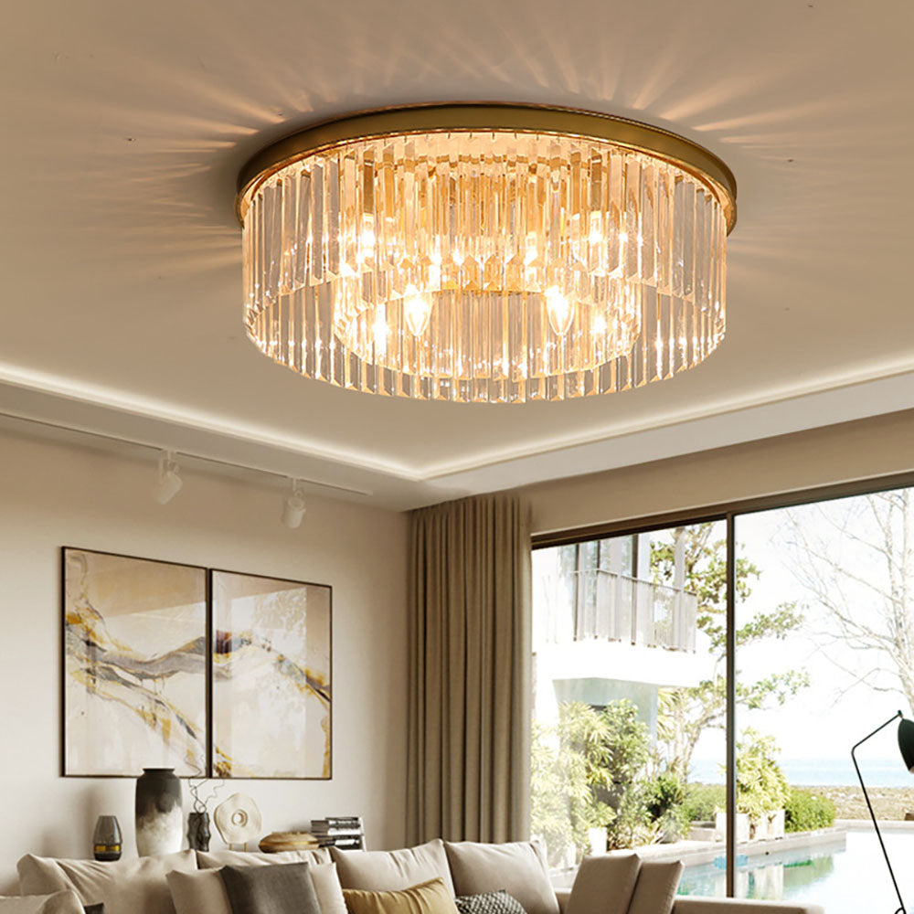 Clarita | Moderne Ronde Kristallen Prisma Plafondlamp