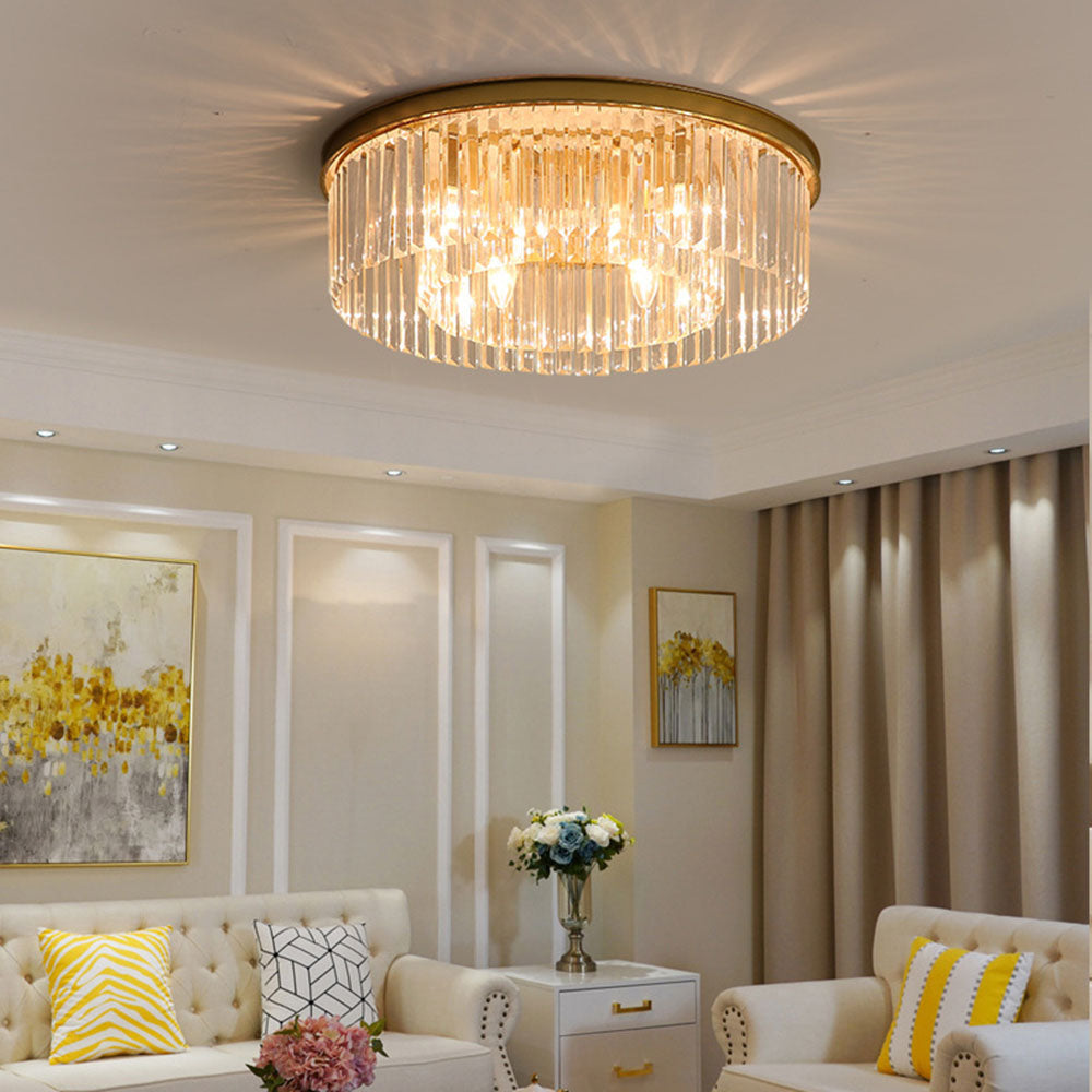 Clarita | Moderne Ronde Kristallen Prisma Plafondlamp