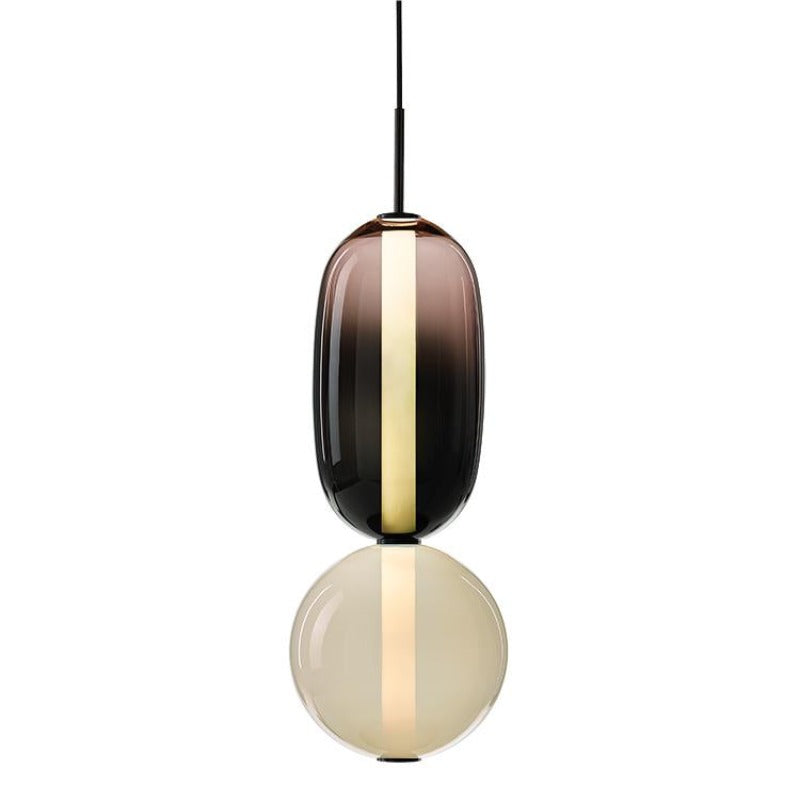 Alvura | Moderne Elliptische Laagvormige Kunstzinnige Glazen Hanglamp