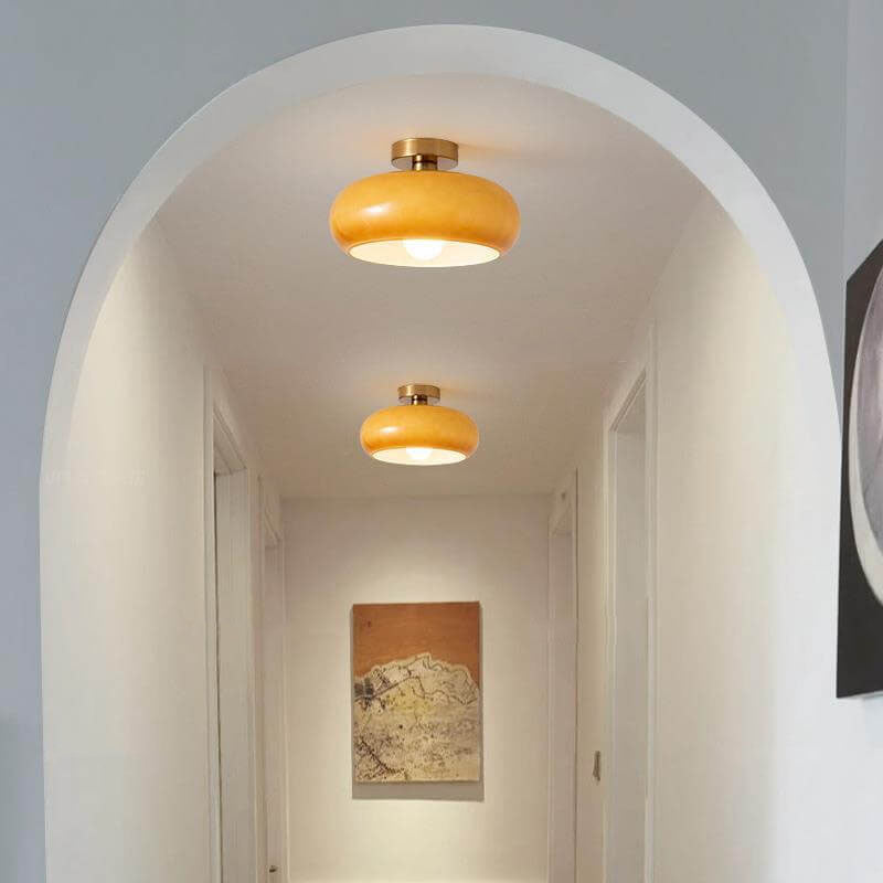Vitrea | Retro Glanzende Koepel Semi Flush Plafondlamp
