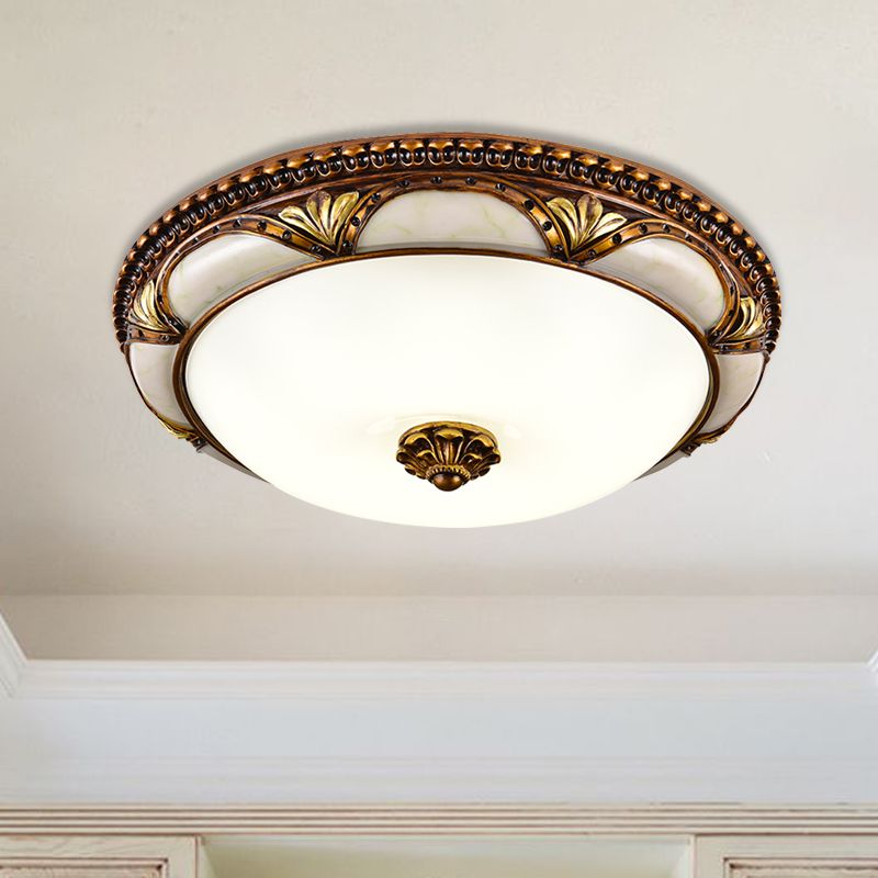Luvia | Vintage Victoriaanse Stijl Glazen Globe Flush Mount Plafondlamp