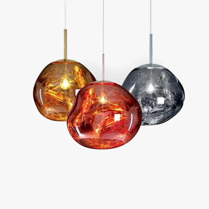 Zora | Moderne Abstract Gesmolten Glazen Translucente Hanglamp