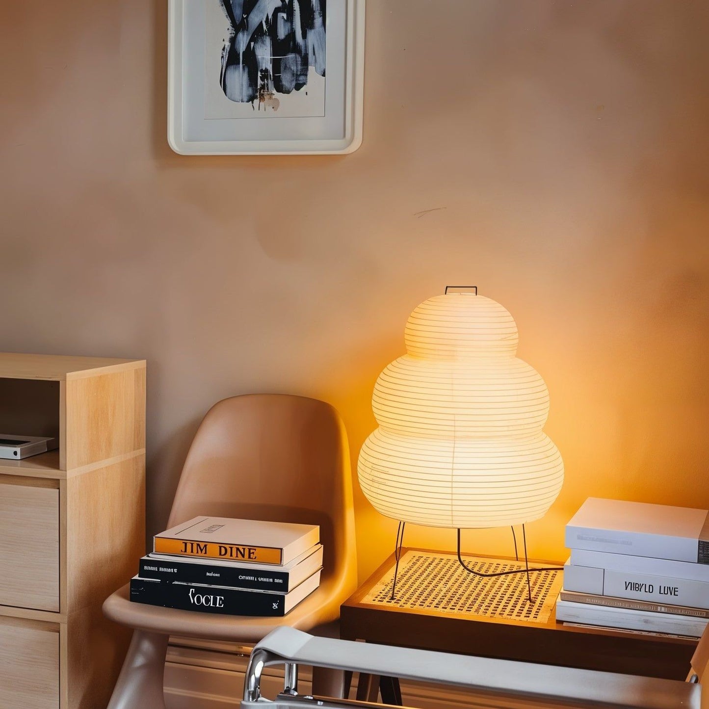 Kryntaleo | Japanse Geribbelde Bamboe Silhouet Oosterse Accent Tafellamp