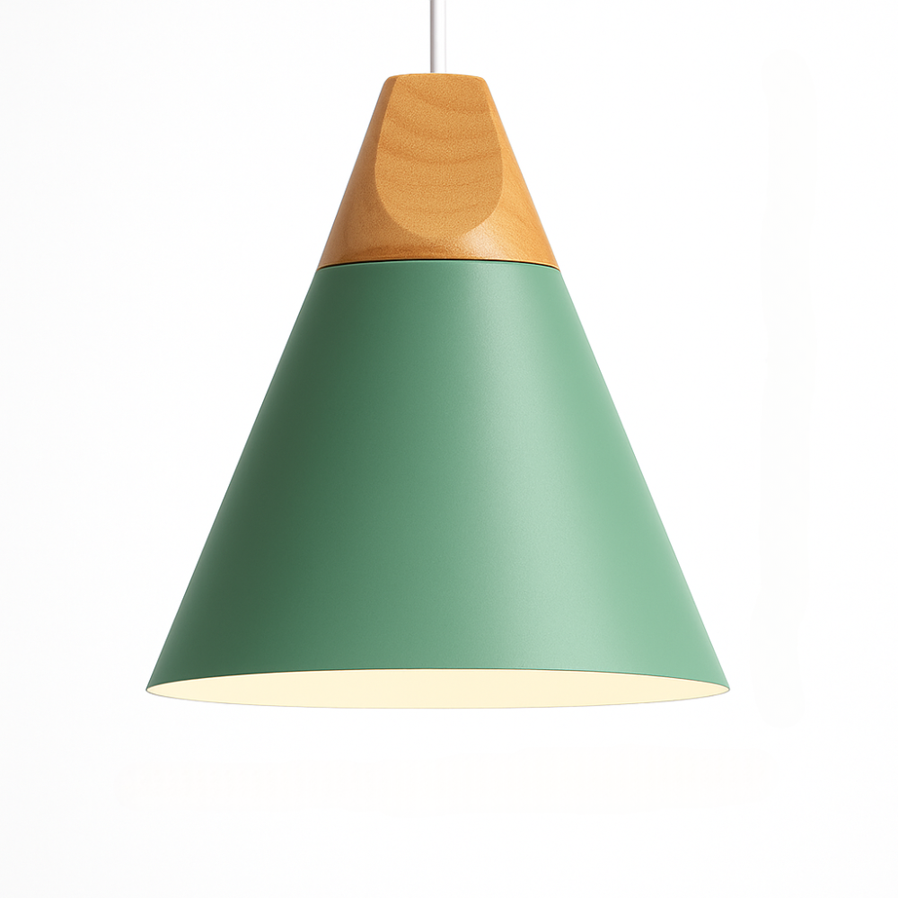 Virelo | Moderne Noordse metalen en houten hanglamp