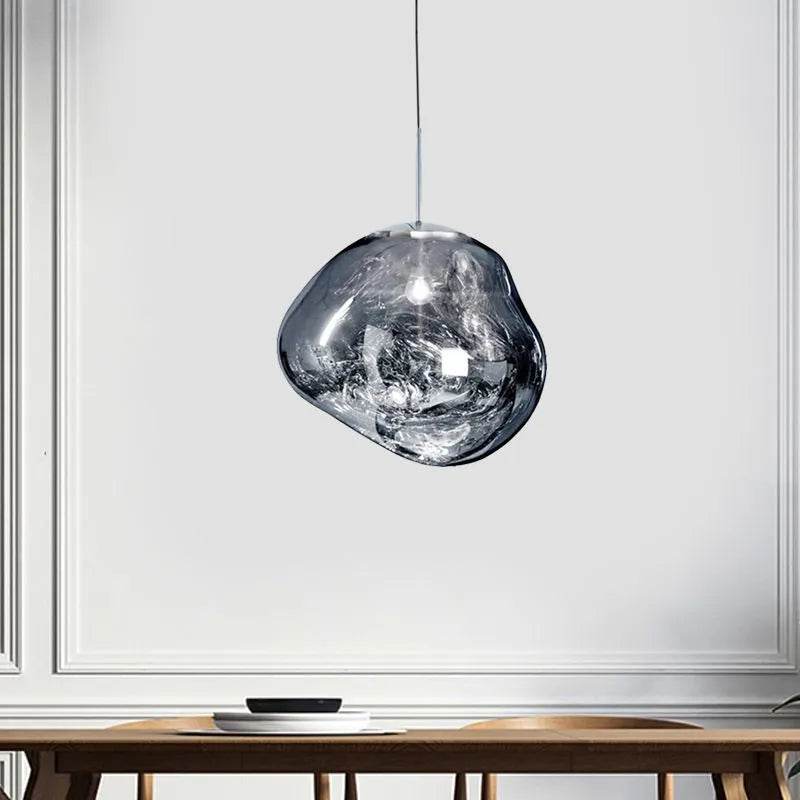Zora | Moderne Abstract Gesmolten Glazen Translucente Hanglamp