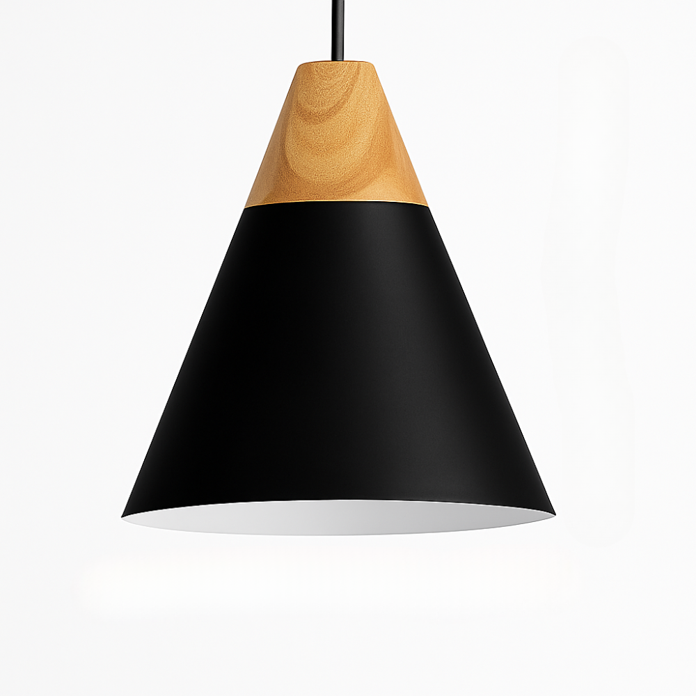 Virelo | Moderne Noordse metalen en houten hanglamp