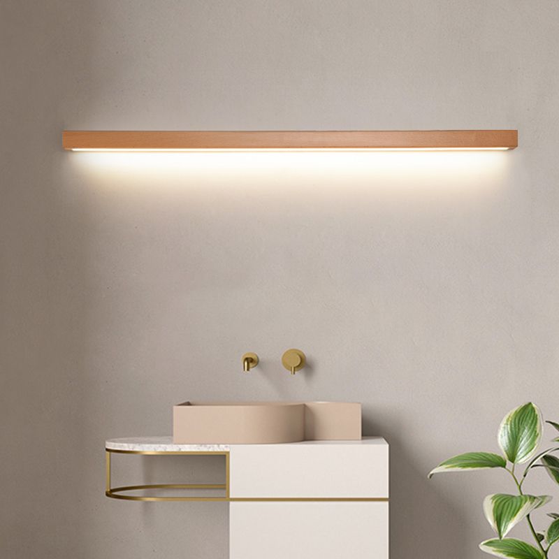 Elysian | Minimalistische Houten Lineaire Vanity Wandlamp