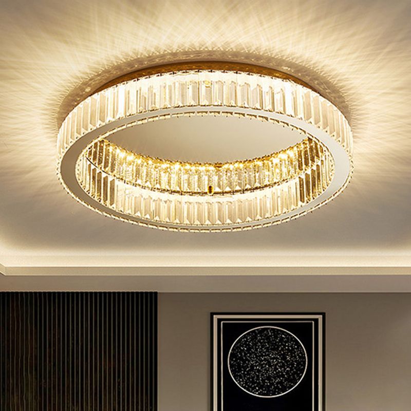 Aurume | Elegante Stralende Gouden Geometrische Kristallen Halo Plafondlamp