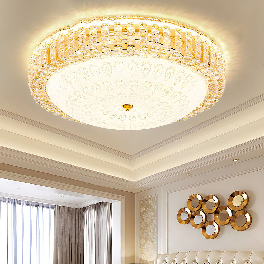 Auralis | Hedendaagse Geometrische Kristallen Ring Plafondlamp
