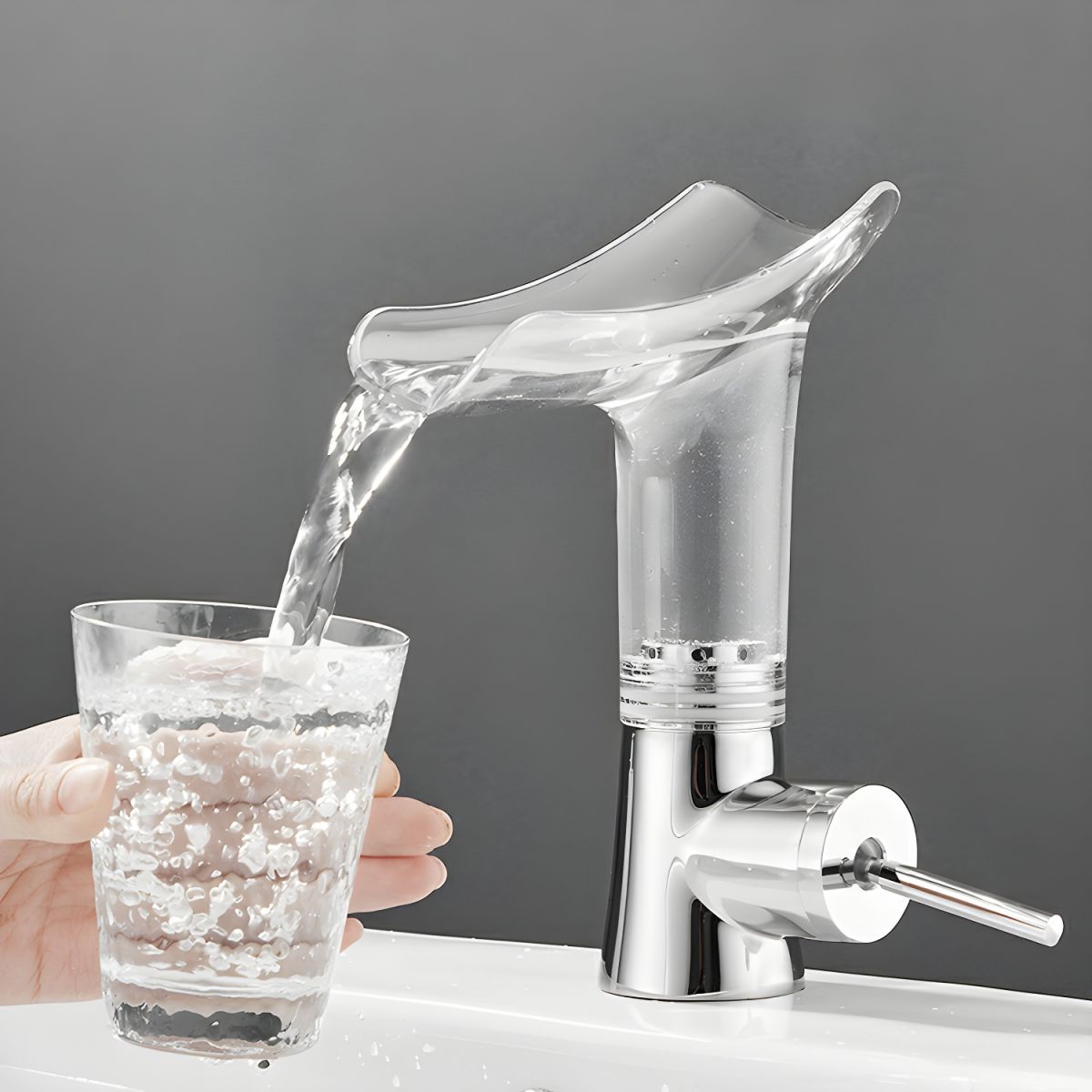 Elduvike | Moderne Boogprofiel Waterval Badkamerkraan