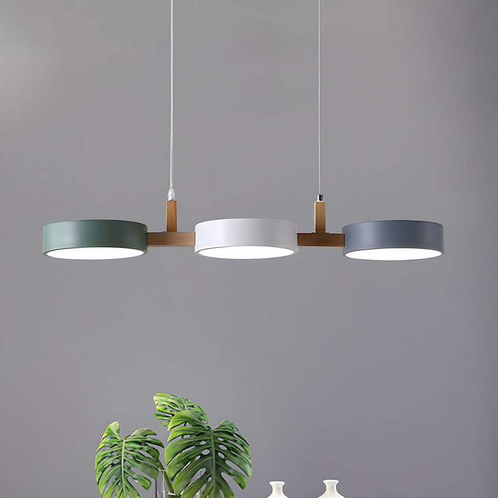 Norduca | Minimalistische Houten En Metalen Drievoudige Schaduw Hanglamp