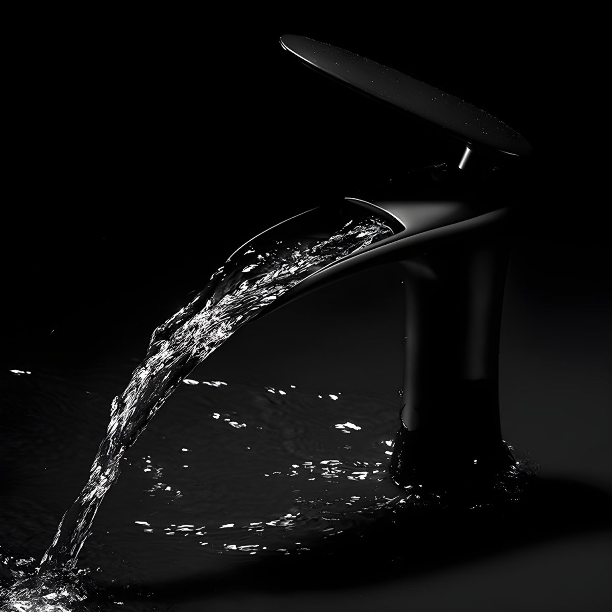 Fjordiec | Moderne Lage Boog Enkelhandige Watervaluitloop Badkraan