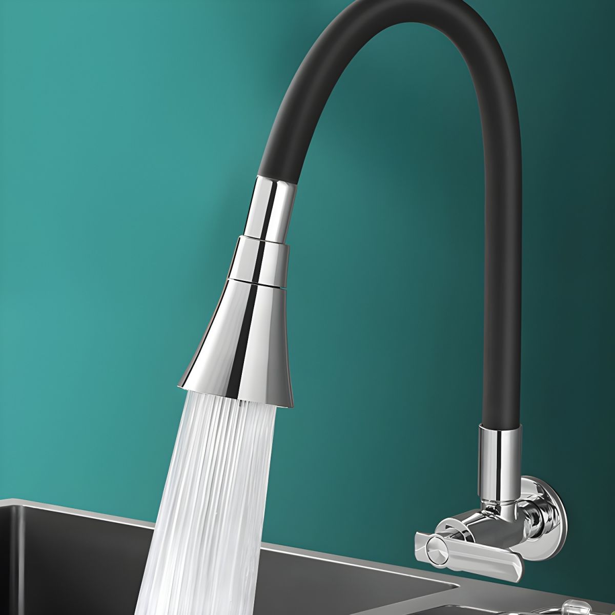 Lythavik | Moderne Gooseneck Draaikraan Wandgemonteerde Keukenkraan