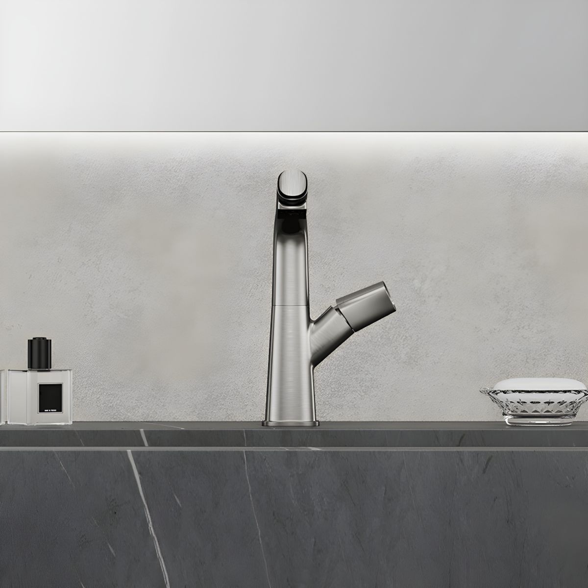 Thrylvim | Minimalistische Gebogen Profiel Centerset Badkamerkraan