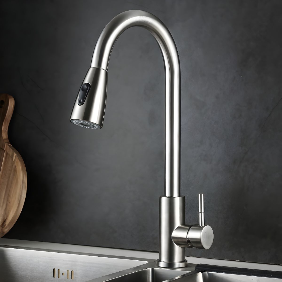 Sylvaka | Moderne Hoge Boog Uittrekbare Draaiende Tuit Keukenkraan
