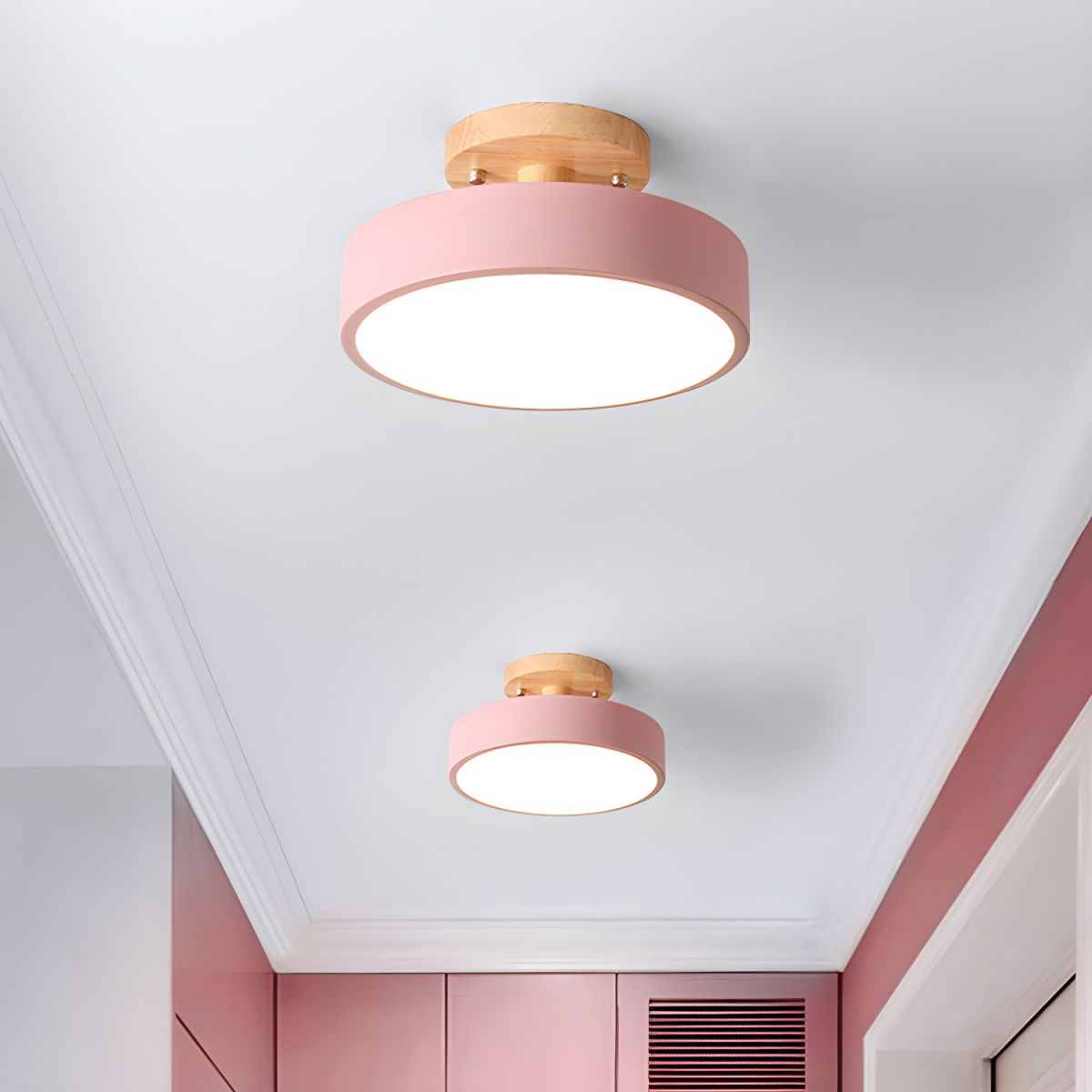 Kaelitho | Moderne Geometrische Beschilderde Metalen Schijf Plafondlamp