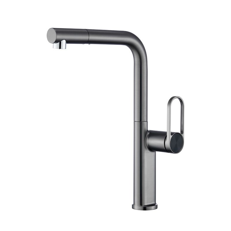Lindvarek | Elegante L-vormige Uittrekbare Keukenkraan met Uittrekbare Draaiuitloop
