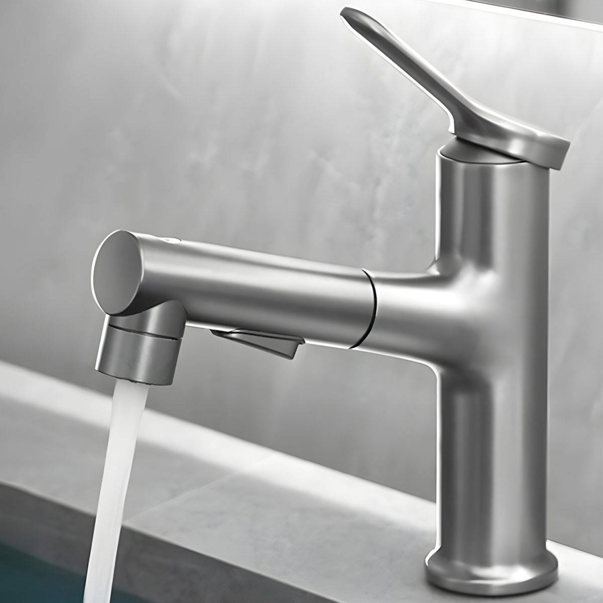 Kydross | Moderne Cilindrische Enkelhendel Badkamer Wastafelkraan met Inklapbare Tuit