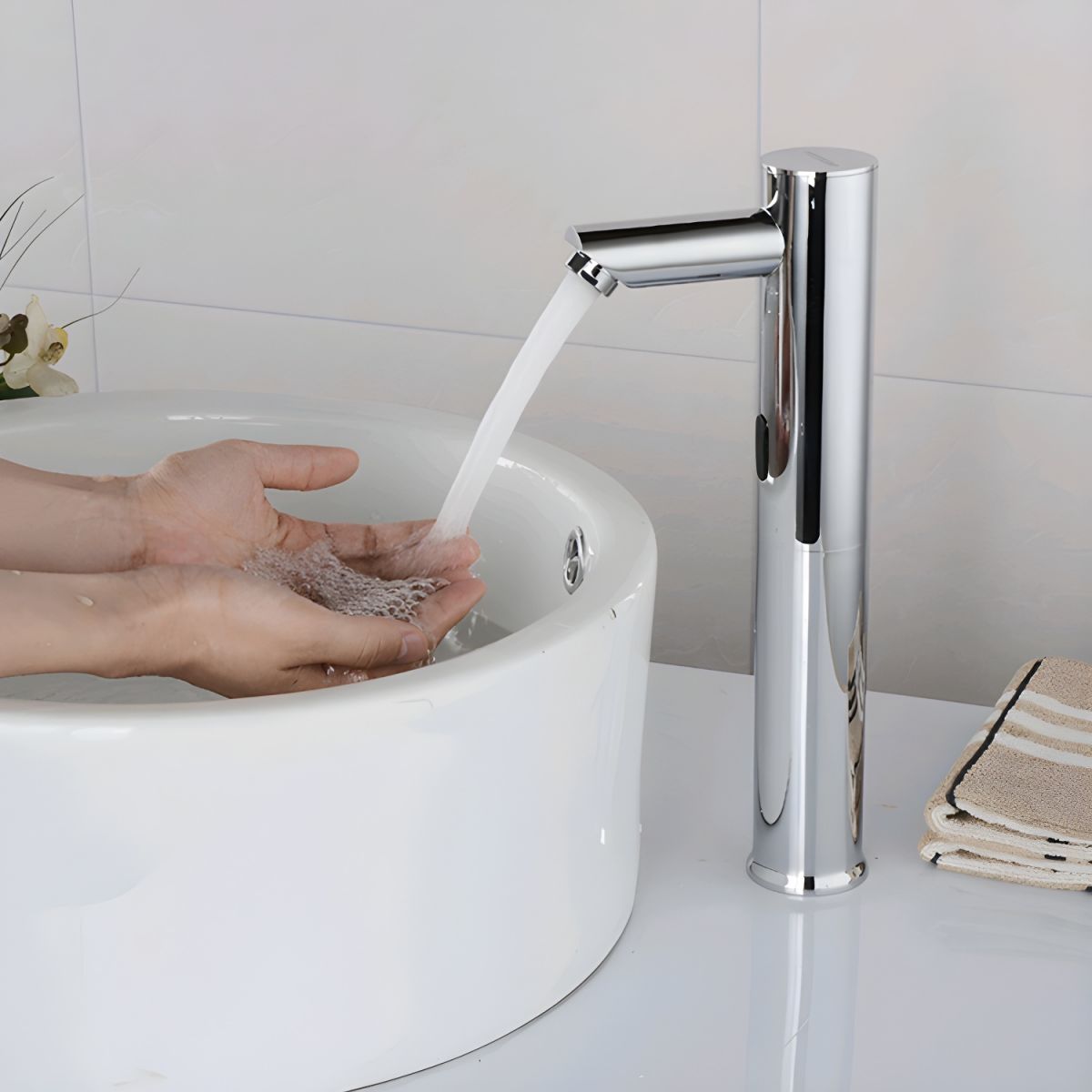 Strovic | Hoge Moderne Contactloze Bewegingssensor Vaatwasser Badkamerkraan