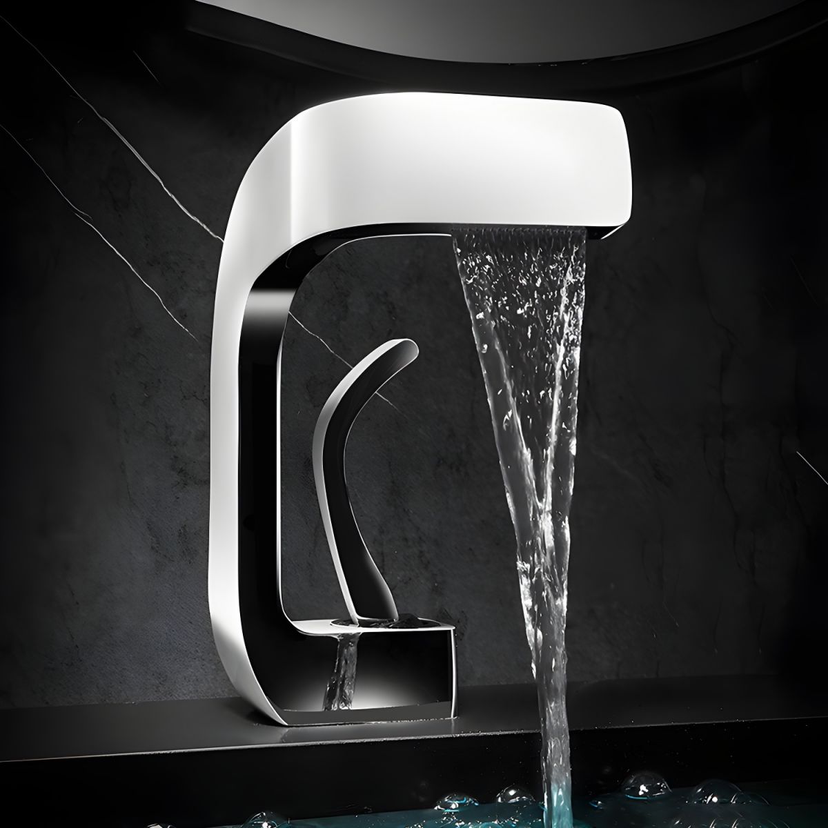 Lythrac | Moderne Hoekige Profiel Waterval Badkamer Wastafelkraan