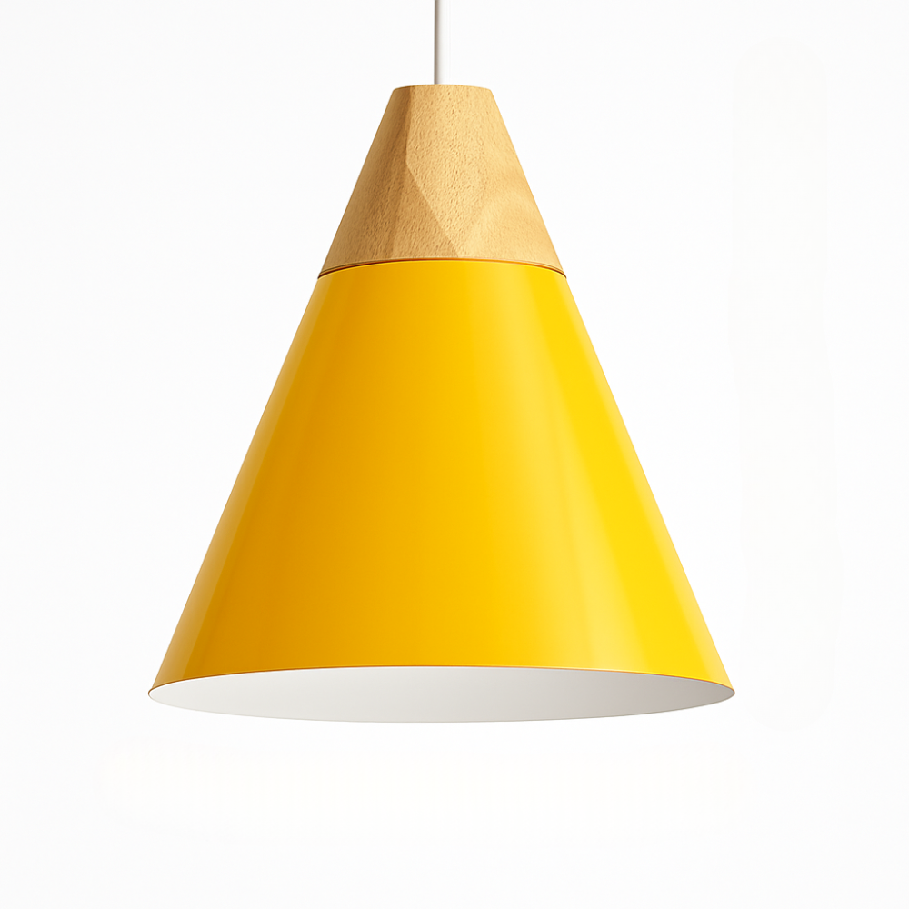 Virelo | Moderne Noordse metalen en houten hanglamp