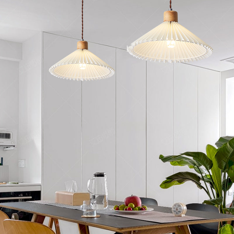 Luvithos | Architectonische Cluster Plissé Geplooide Houten Hanglamp