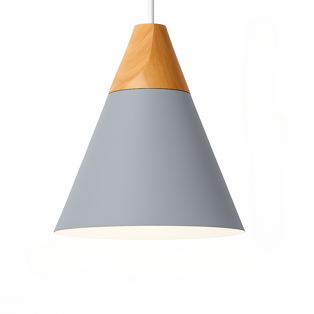 Virelo | Moderne Noordse metalen en houten hanglamp