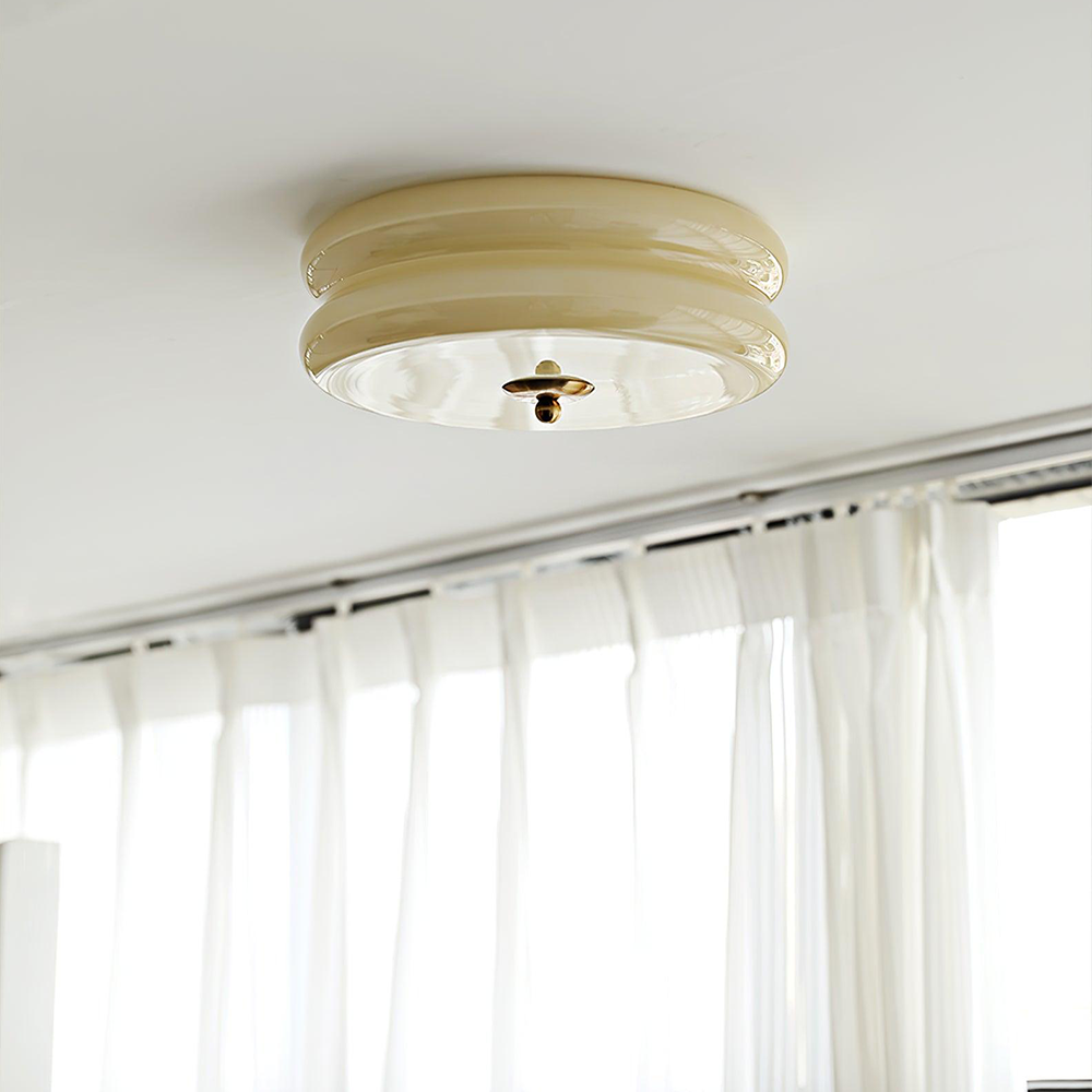 Crema | Vintage Crème Glazen Plafondlamp
