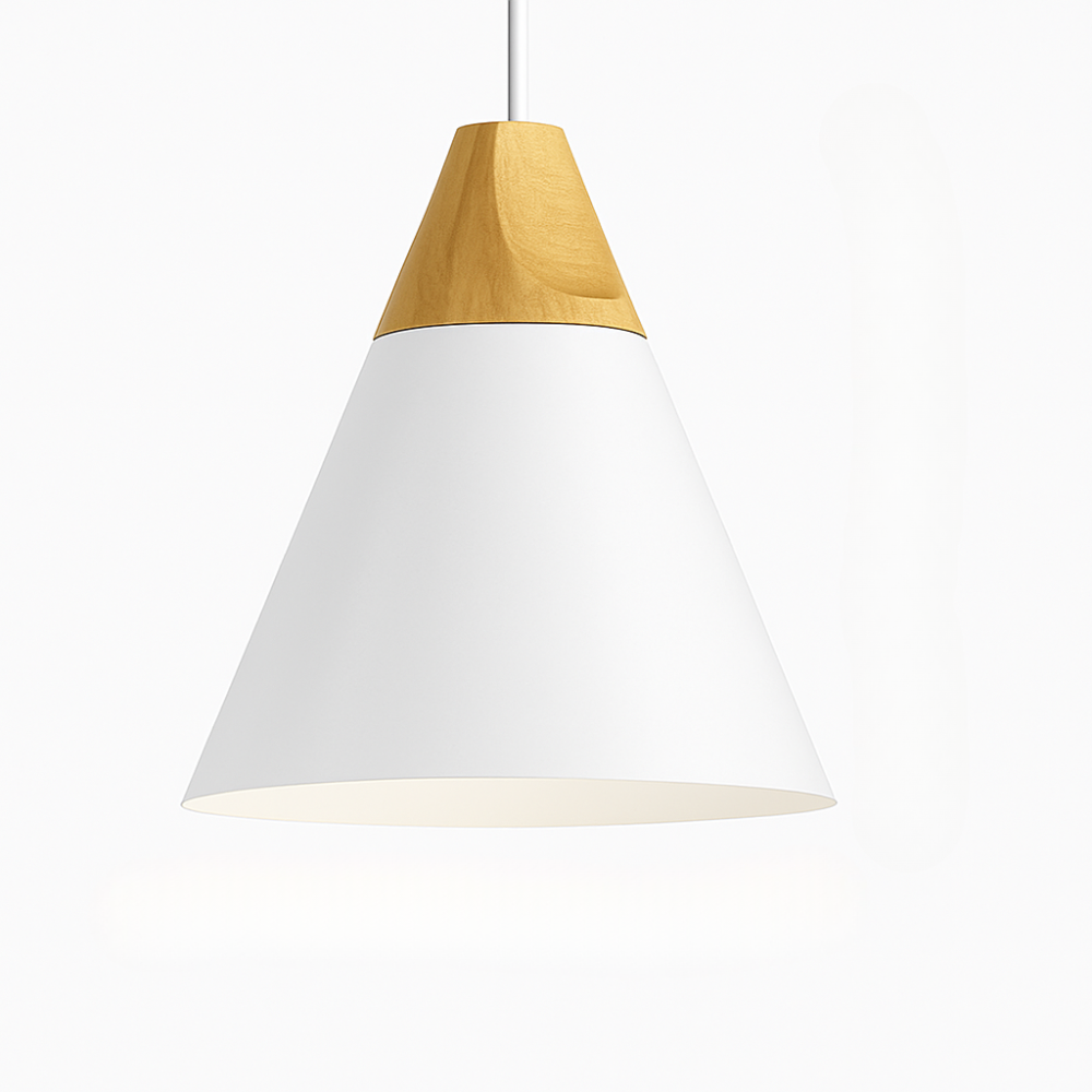 Virelo | Moderne Noordse metalen en houten hanglamp