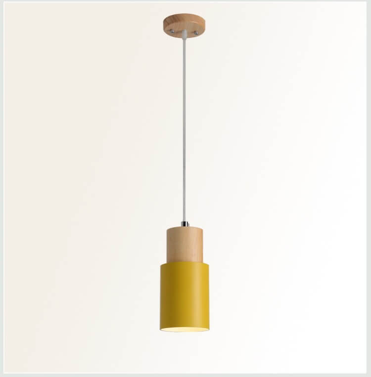 Zeralyon | Noordse Cilindrische Houten en Metalen Hanglamp