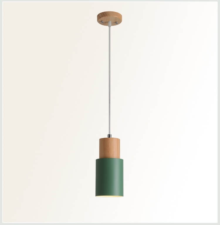 Zeralyon | Noordse Cilindrische Houten en Metalen Hanglamp