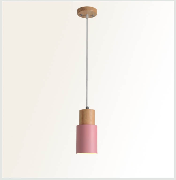 Zeralyon | Noordse Cilindrische Houten en Metalen Hanglamp