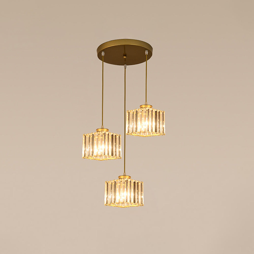 Cubica | Hedendaagse Multi-Licht Metalen en Kristallen Prismahanglamp